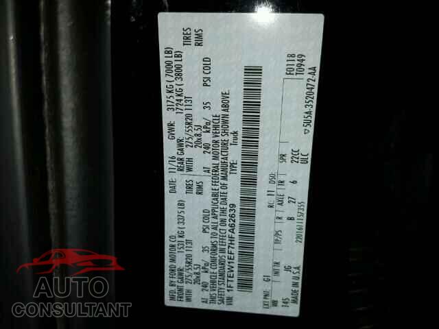 FORD F150 SUPER 2017 - 2T3E6RFVXMW008314