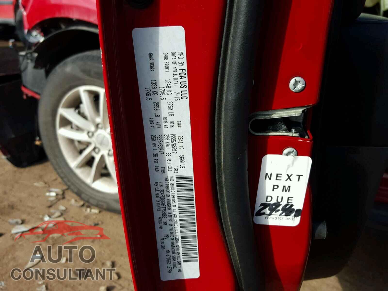 DODGE JOURNEY 2015 - 3C4PDDBG0FT755682