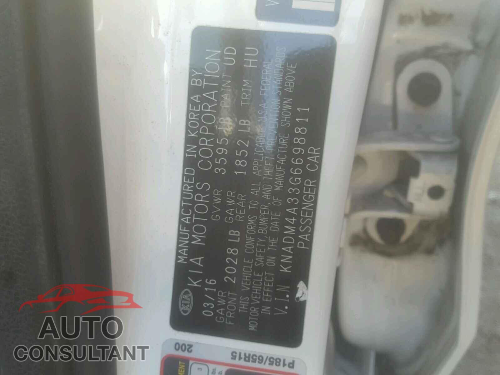 KIA RIO 2016 - KNADM4A33G6698811