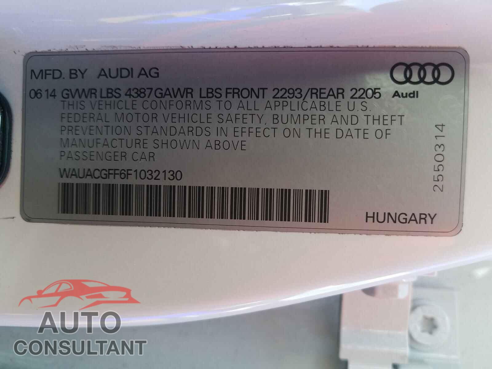 AUDI A3 2015 - WAUACGFF6F1032130