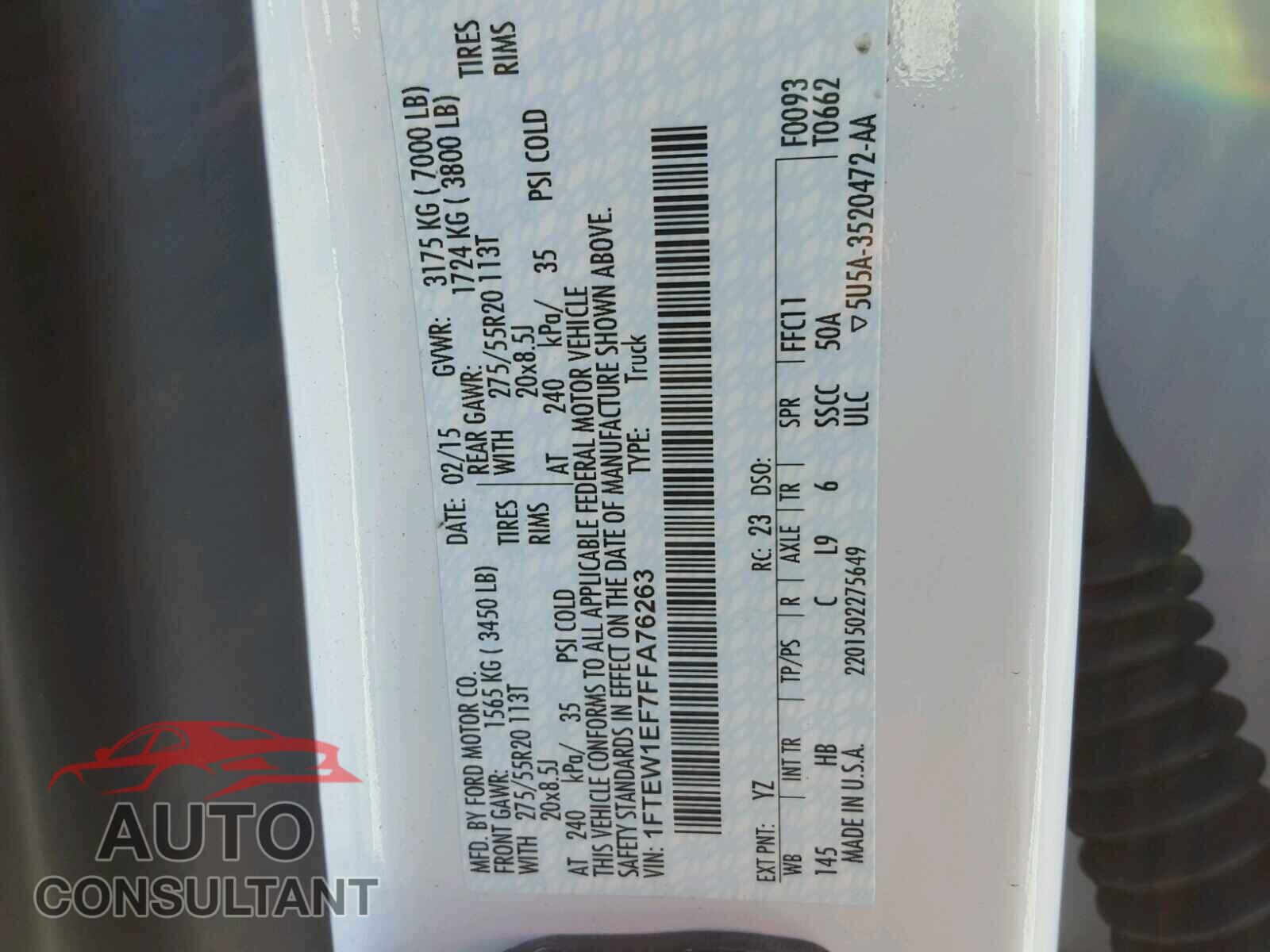 FORD F150 2015 - 1FTEW1EF7FFA76263