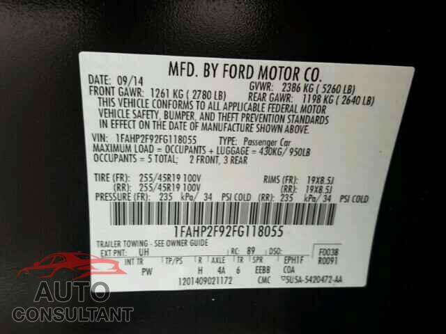 FORD TAURUS 2015 - 1FAHP2F92FG118055
