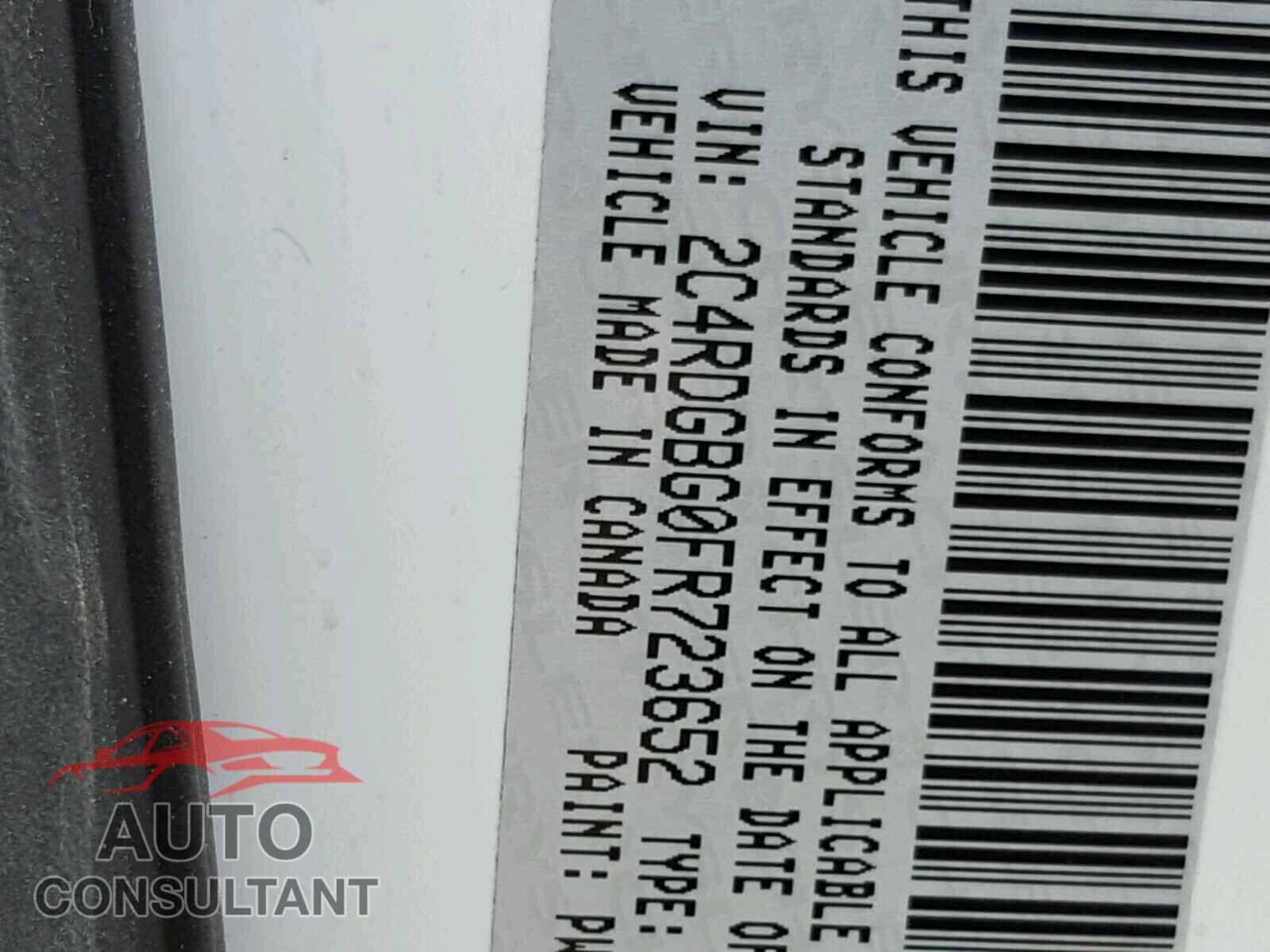 DODGE CARAVAN 2015 - 2C4RDGBG0FR723652