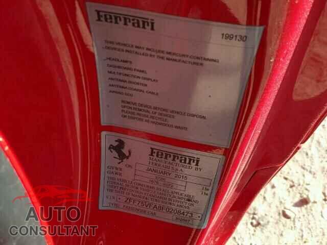 FERRARI ALL MODELS 2015 - ZFF75VFA8F0208473