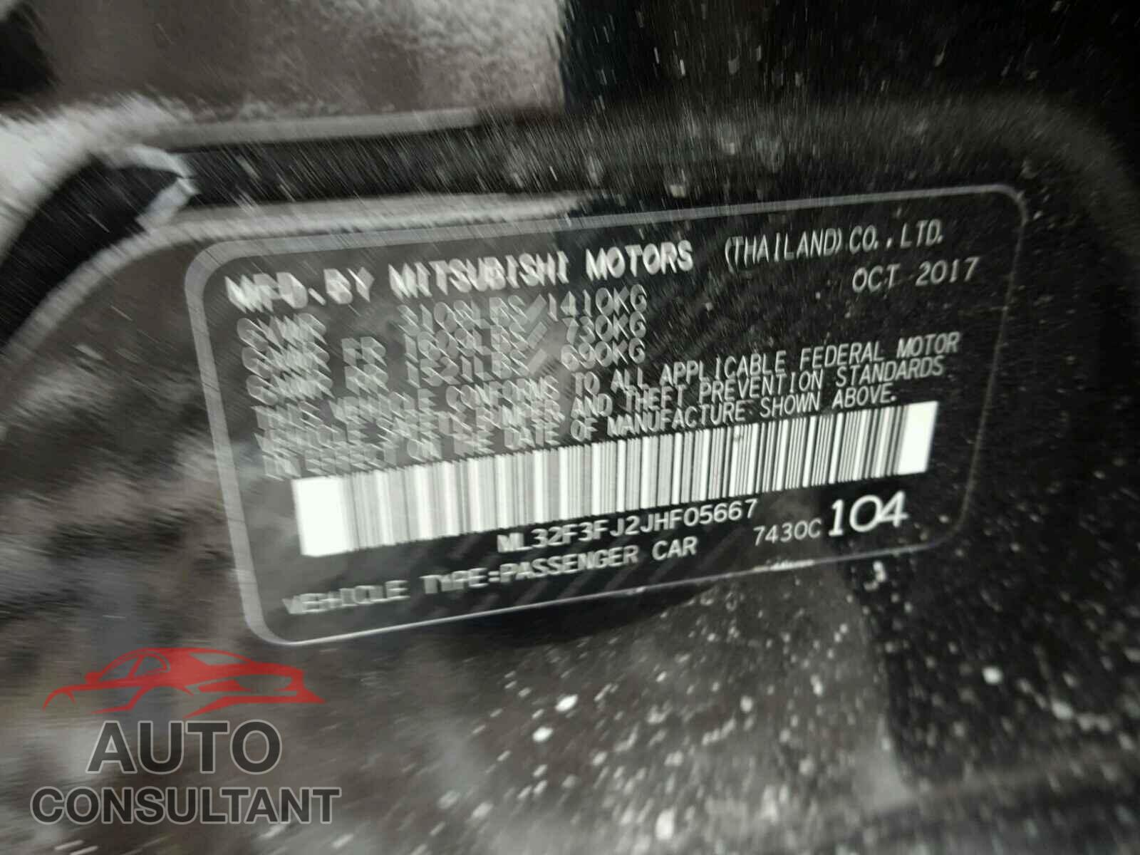 MITSUBISHI MIRAGE 2018 - ML32F3FJ2JHF05667
