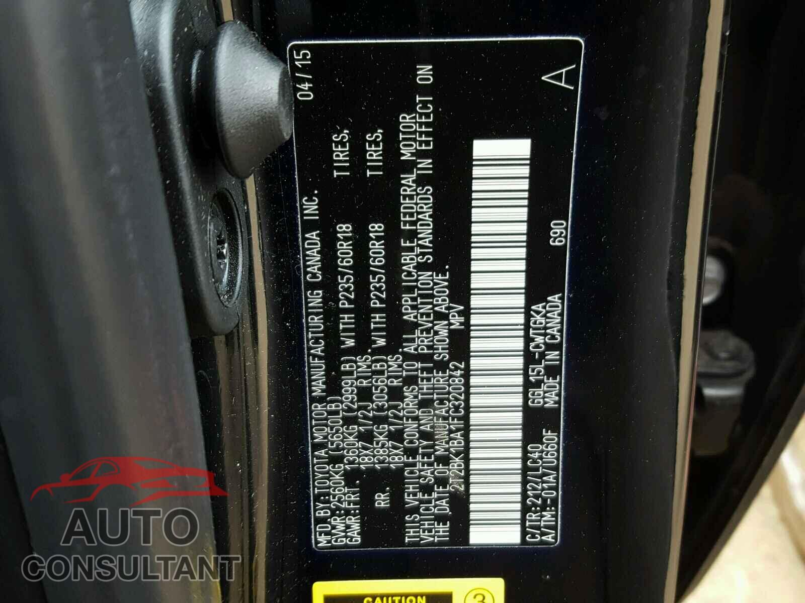 LEXUS RX350 2015 - 2T2BK1BA1FC320842