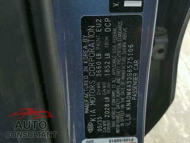 KIA RIO 2016 - KNADM4A33G6575106