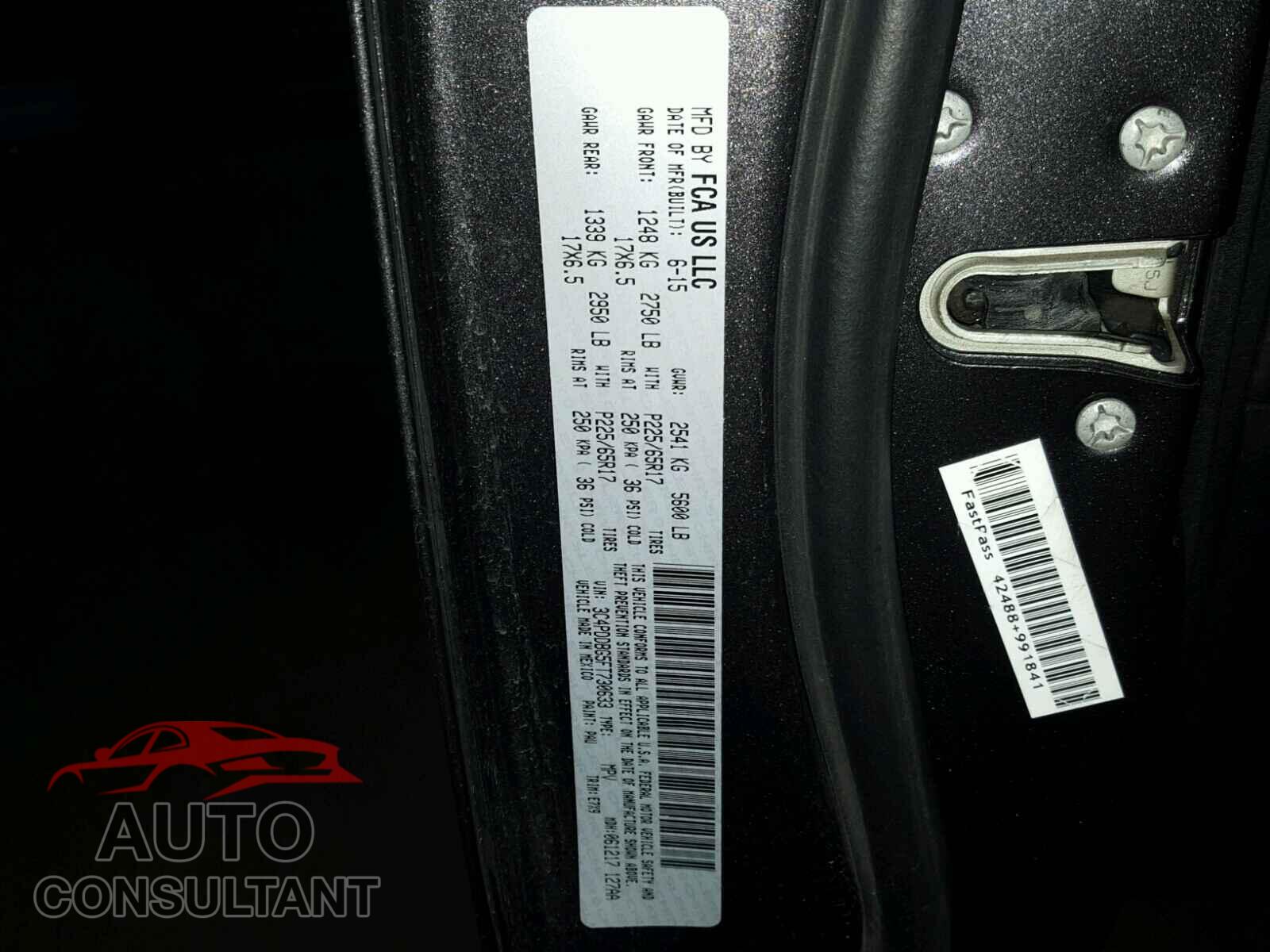 DODGE JOURNEY 2015 - 3C4PDDBG5FT730633