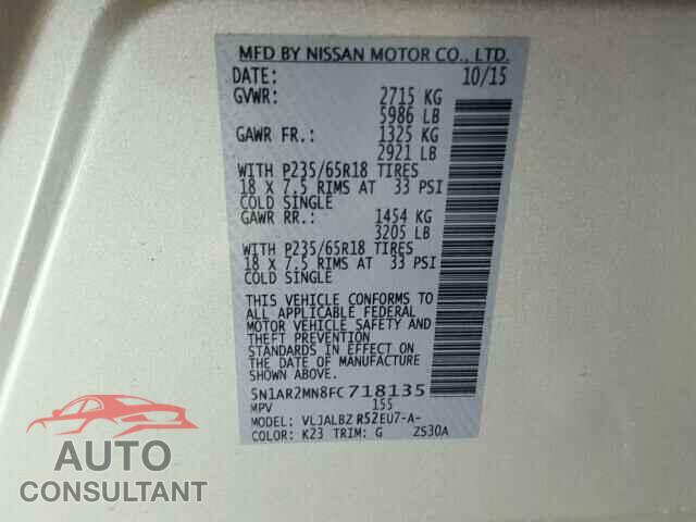 NISSAN PATHFINDER 2015 - 5N1AR2MN8FC718135