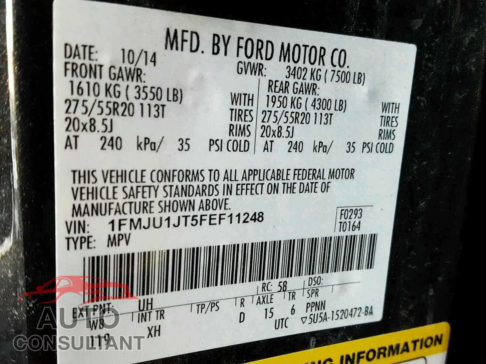 FORD EXPEDITION 2015 - 1FMJU1JT5FEF11248