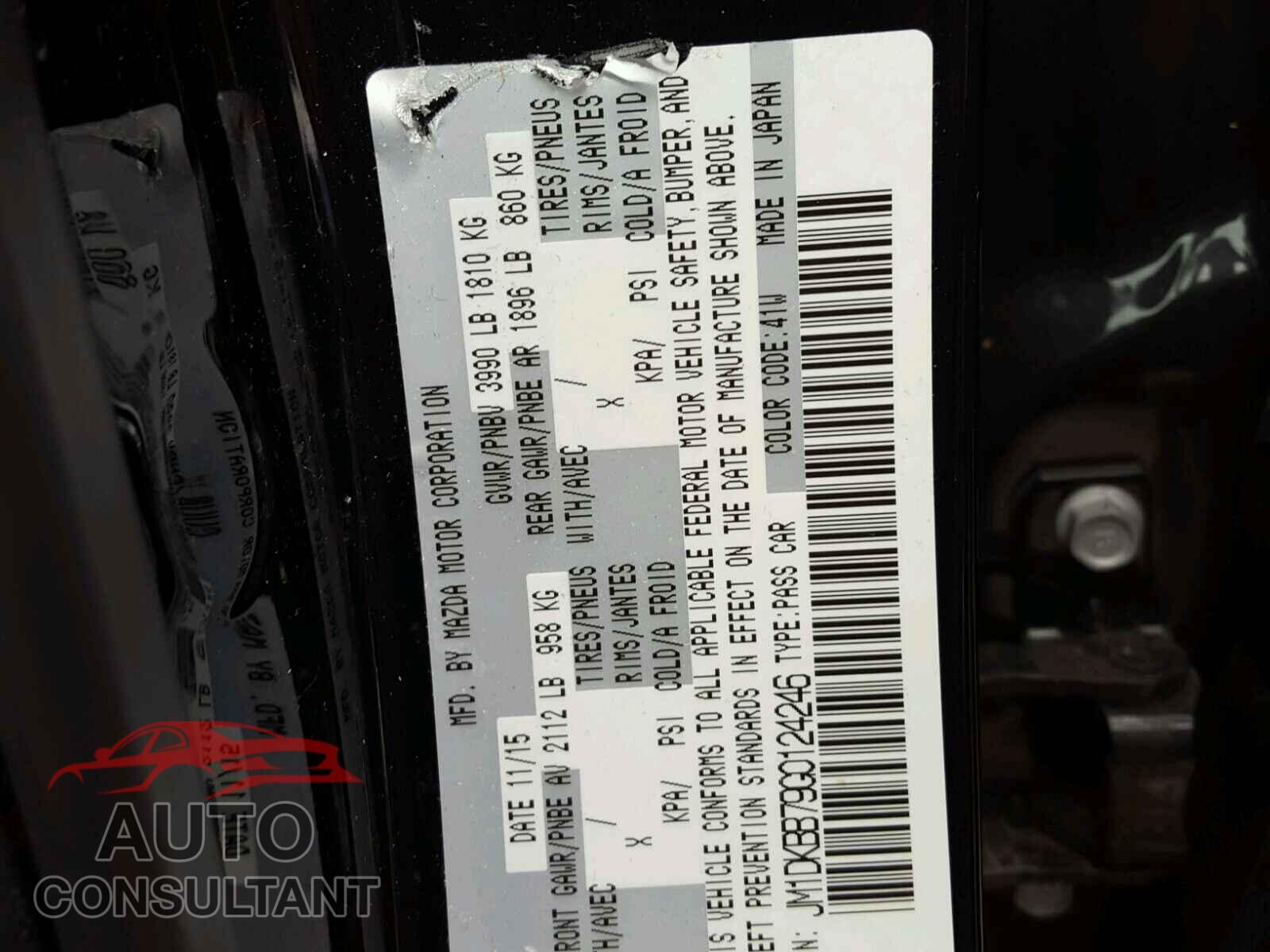MAZDA CX-3 2016 - JM1DKBB79G0124246
