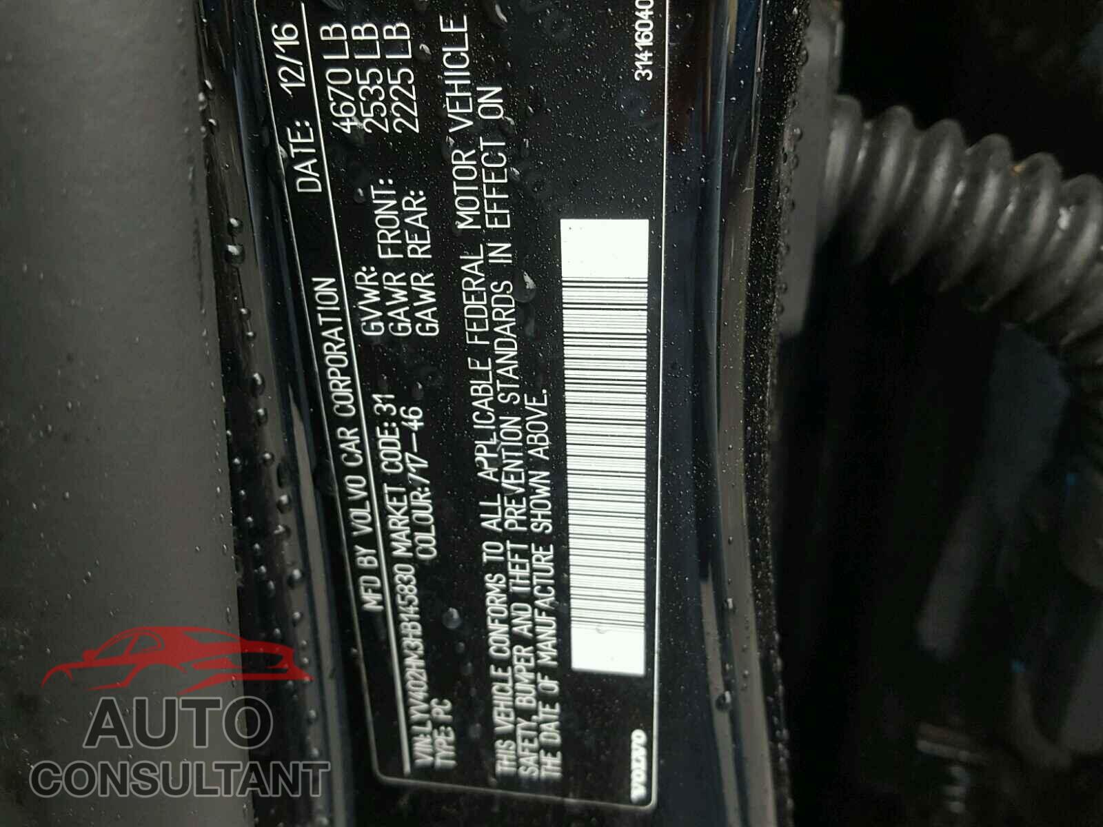VOLVO S60 2017 - LYV402HM3HB145830