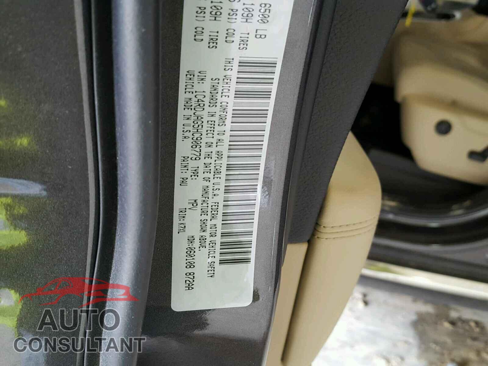 DODGE DURANGO 2017 - 1C4RDJAG5HC906779