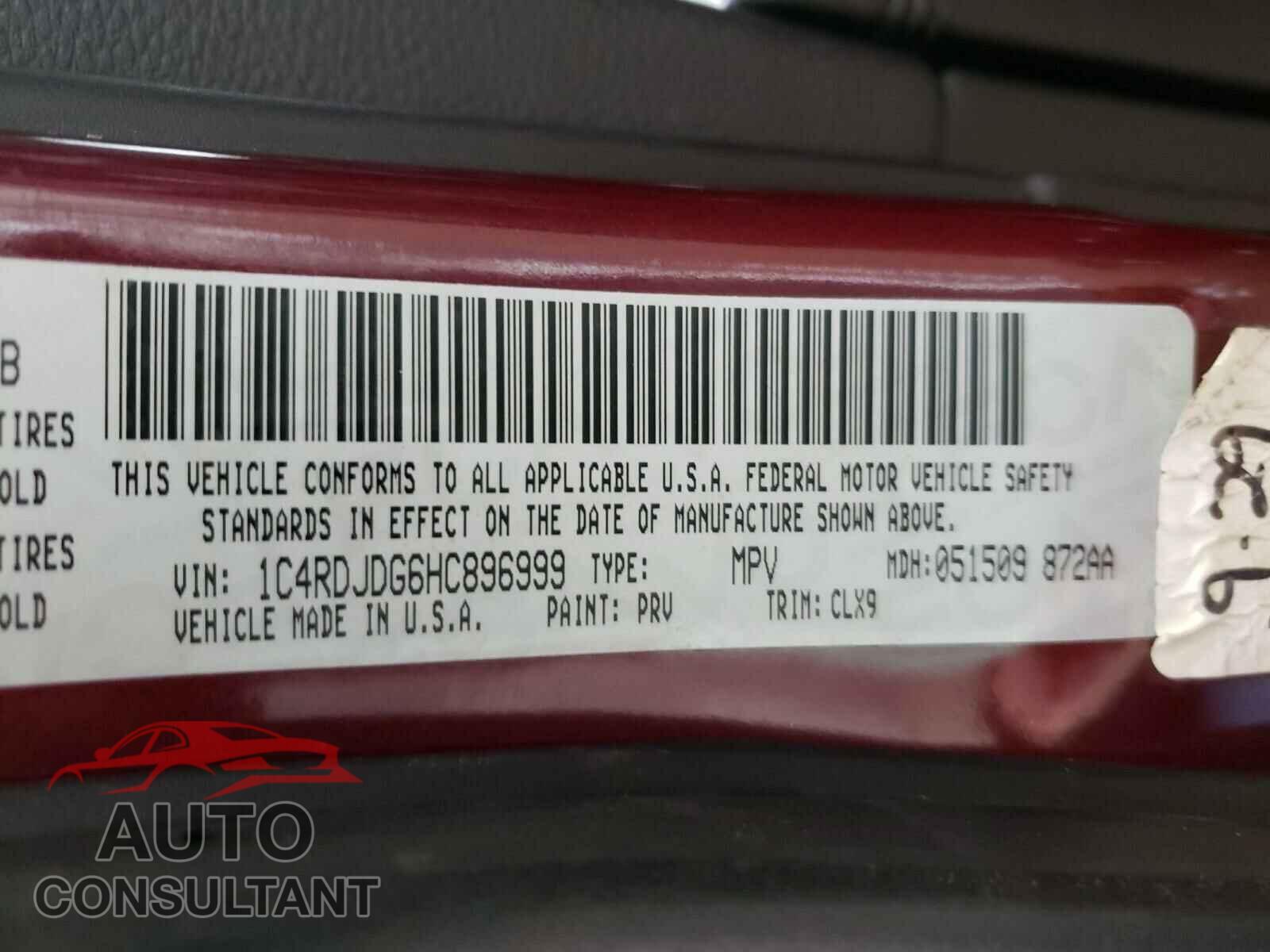 DODGE DURANGO 2017 - 1C4RDJDG6HC896999