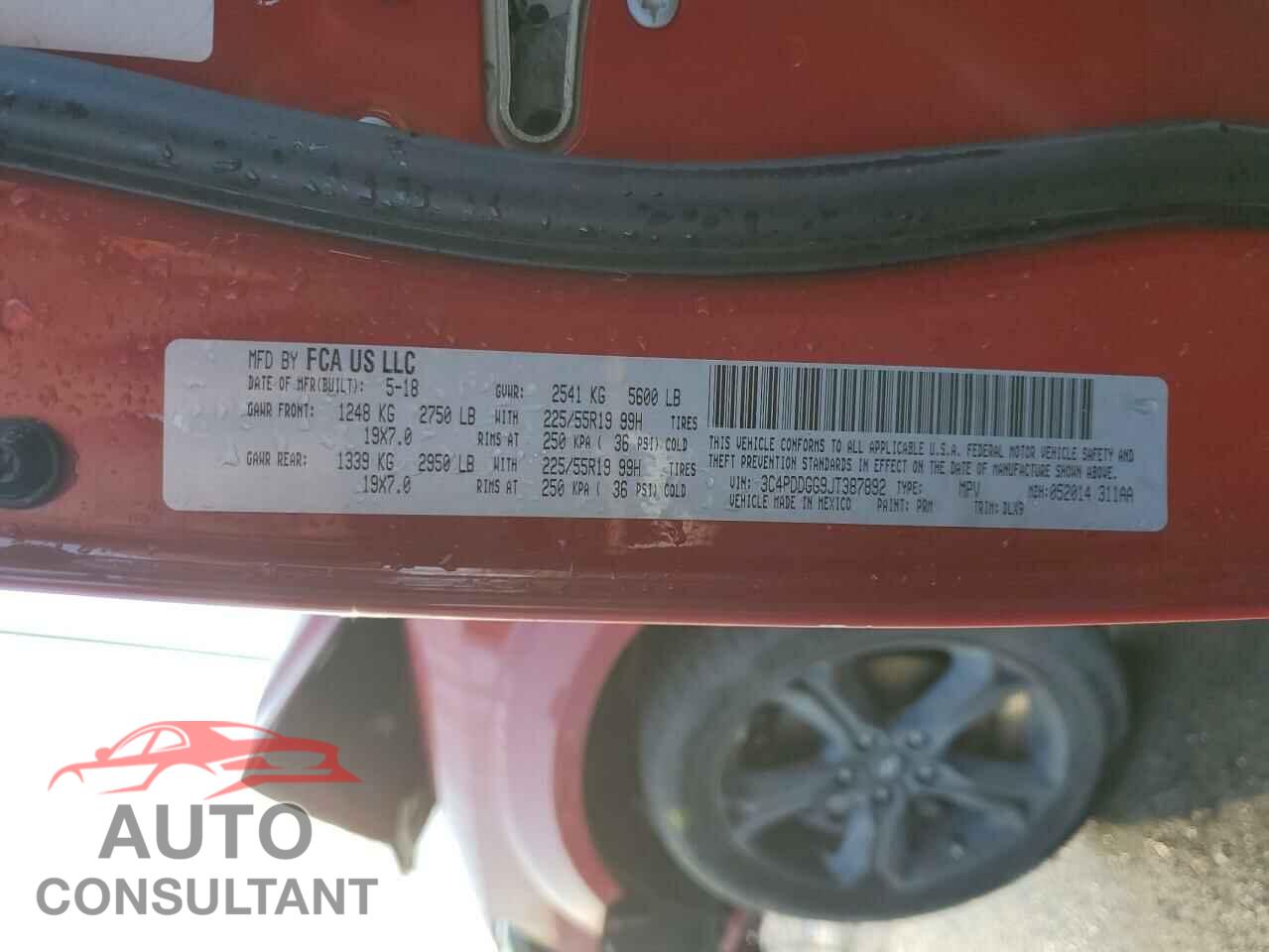 DODGE JOURNEY 2018 - 3C4PDDGG9JT387892
