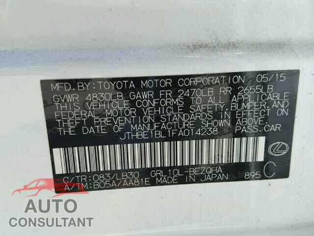 LEXUS GS350 2015 - JTHBE1BL1FA014238
