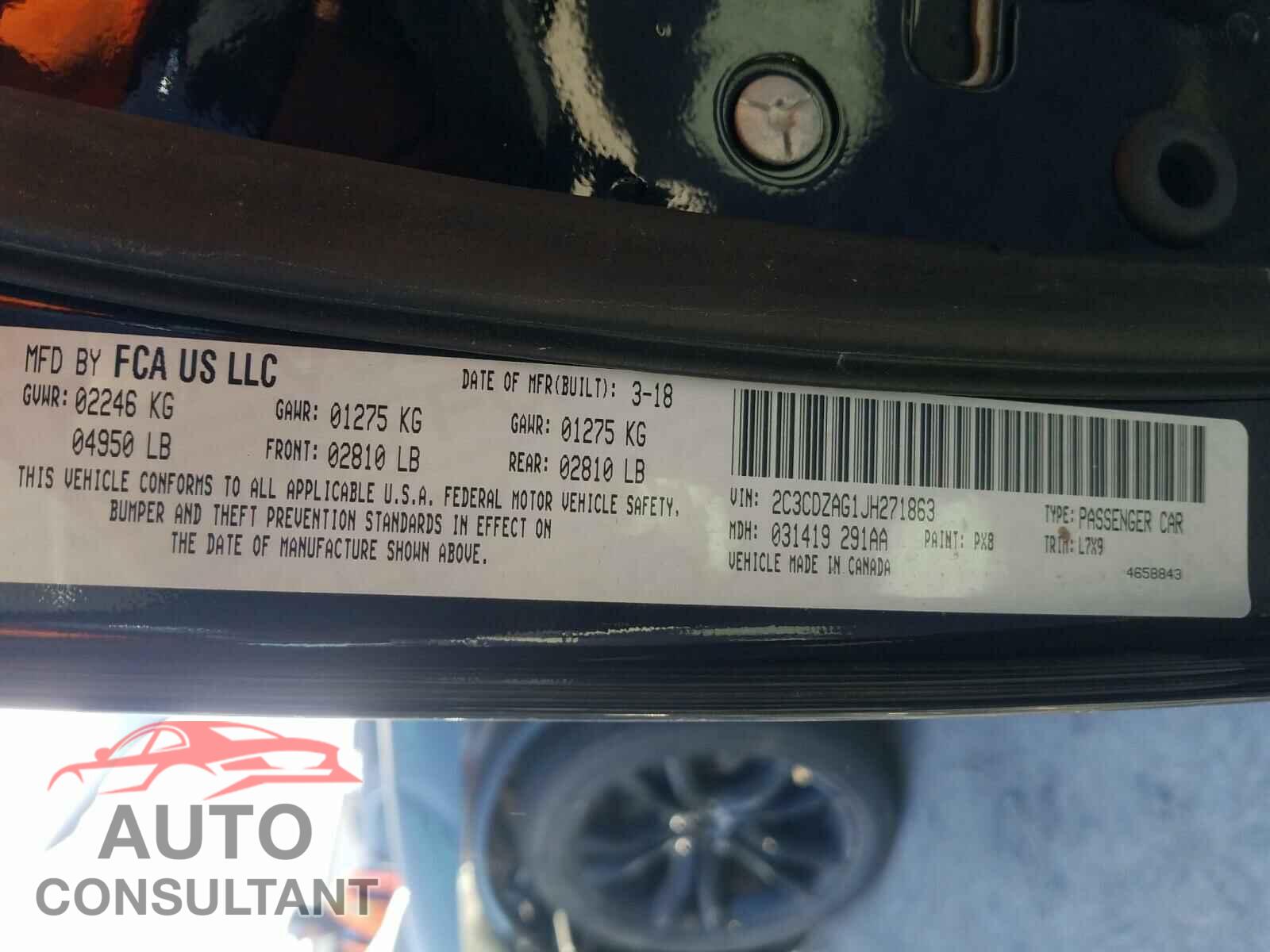 DODGE CHALLENGER 2018 - 2C3CDZAG1JH271863