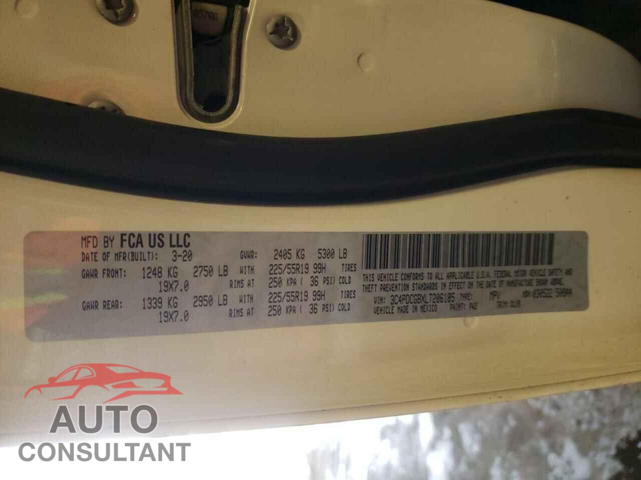 DODGE JOURNEY 2020 - 3C4PDCGBXLT206185