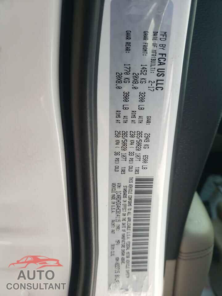 DODGE DURANGO 2017 - 1C4RDHDG4HC814115