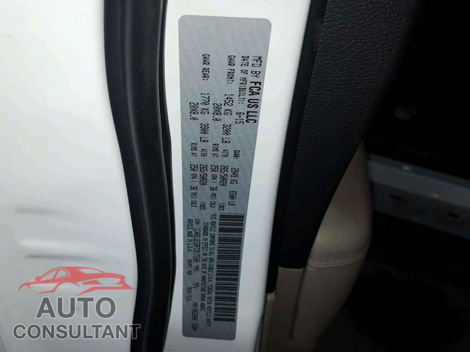 DODGE DURANGO 2015 - 1C4RDJEG9FC917209