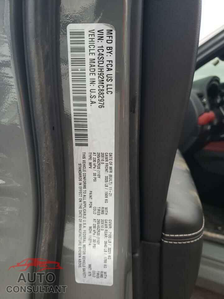 DODGE DURANGO 2021 - 1C4SDJH92MC882976