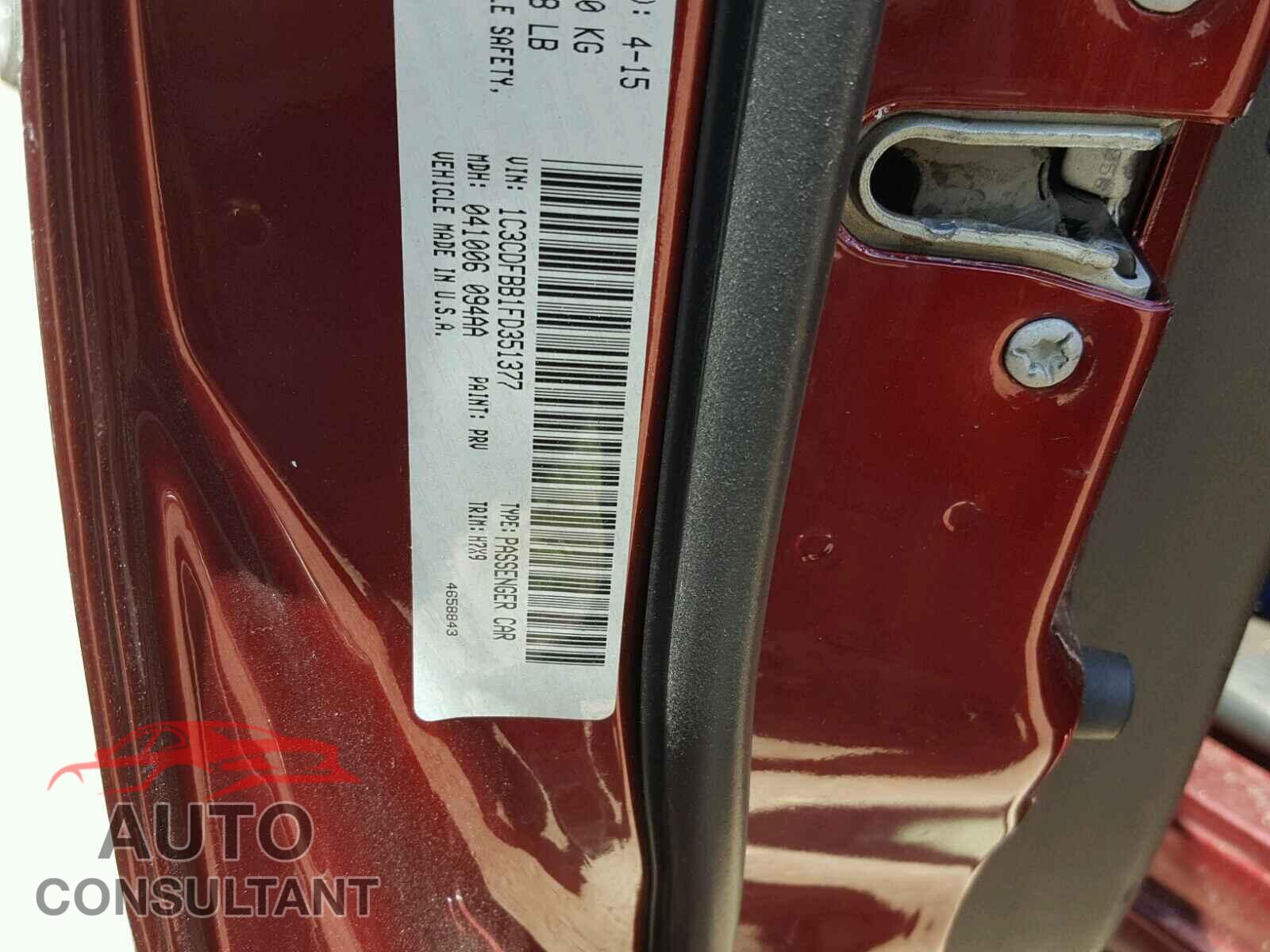 DODGE DART 2015 - 1C3CDFBB1FD351377