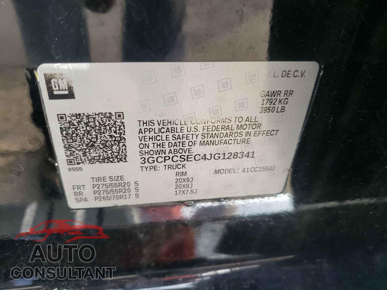 CHEVROLET SILVERADO 2018 - 3GCPCSEC4JG128341