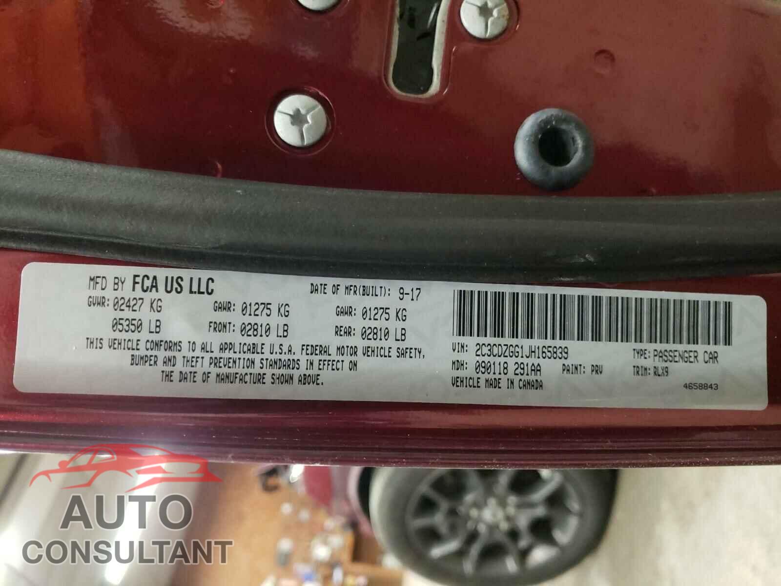 DODGE CHALLENGER 2018 - 2C3CDZGG1JH165839