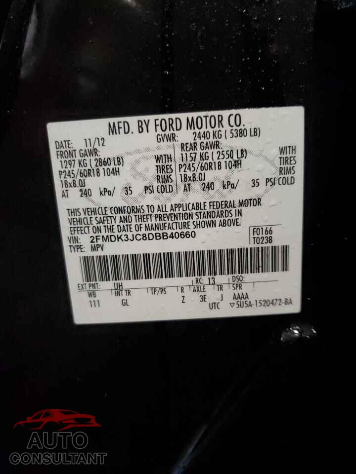 FORD EDGE 2013 - 2FMDK3JC8DBB40660