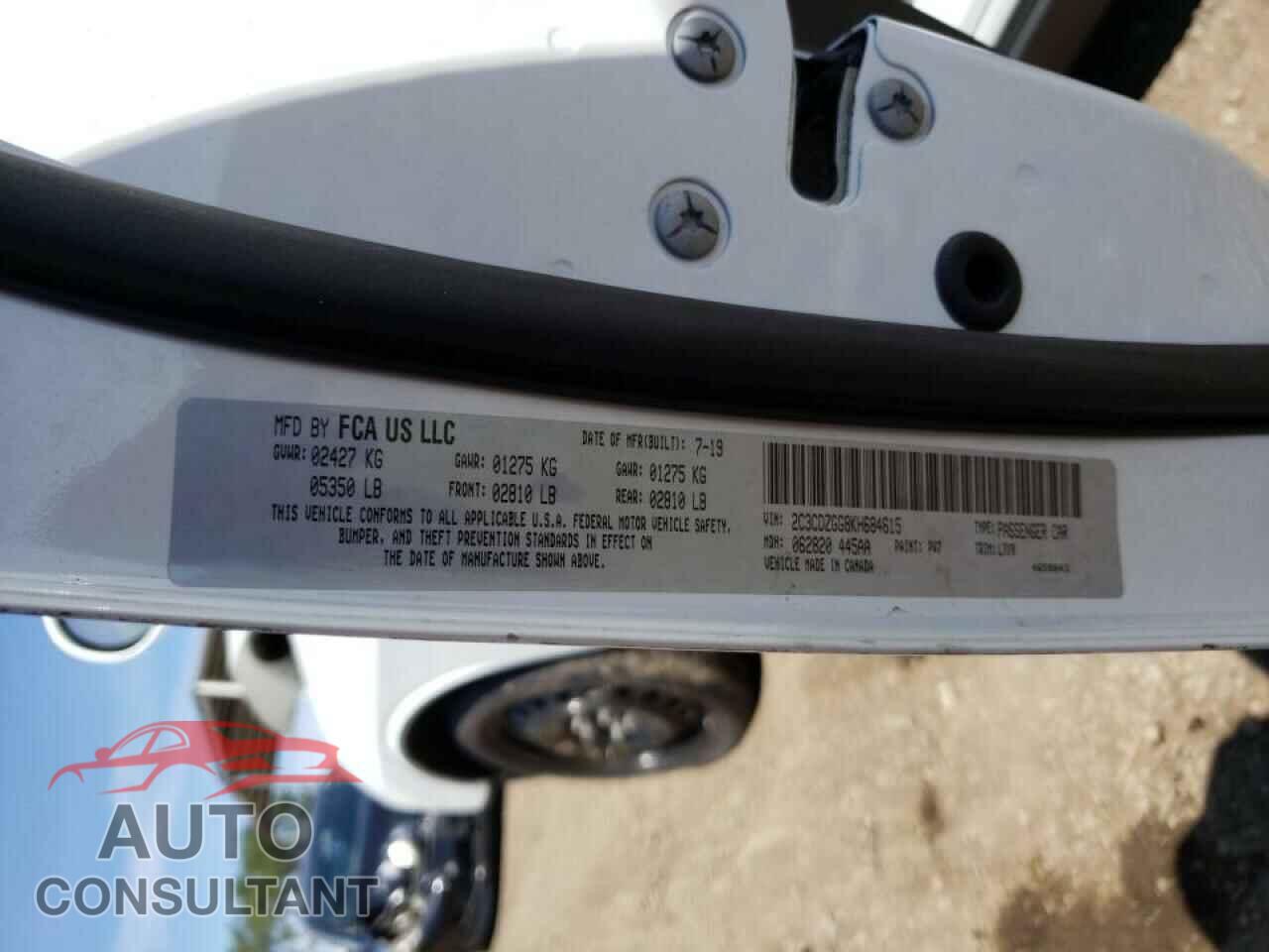 DODGE CHALLENGER 2019 - 2C3CDZGG8KH684615