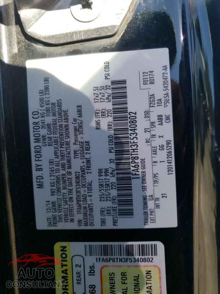 FORD MUSTANG 2015 - 1FA6P8TH3F5340802