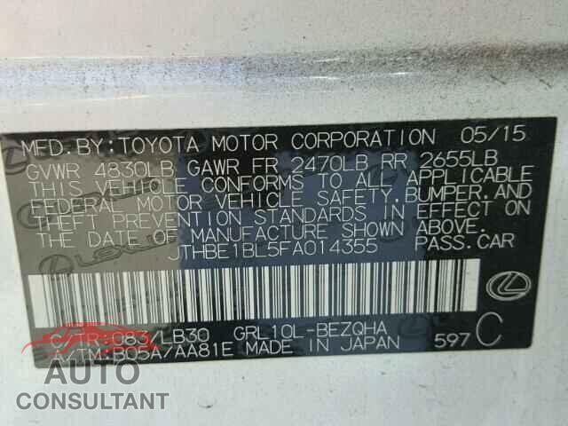 LEXUS GS350 2015 - JTHBE1BL5FA014355