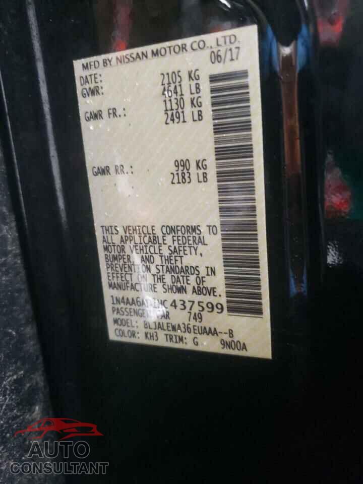 NISSAN MAXIMA 2017 - 1N4AA6AP1HC437599