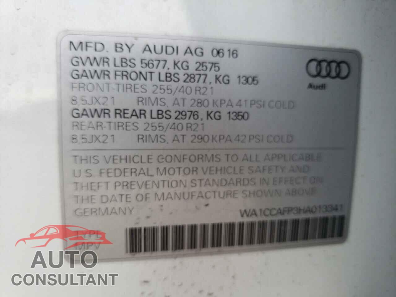 AUDI SQ5 2017 - 1G1ZD5ST8LF065267