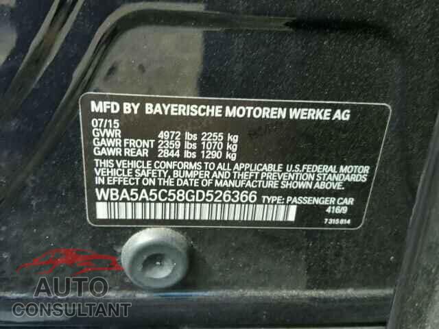 BMW 5 SERIES 2016 - WBA5A5C58GD526366