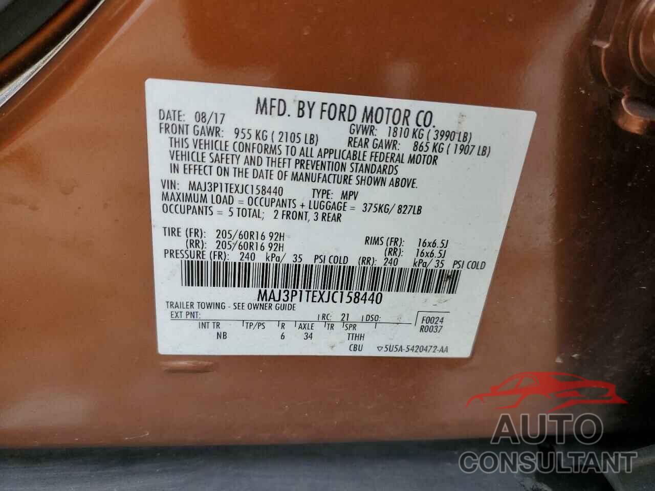 FORD ECOSPORT 2018 - MAJ3P1TEXJC158440