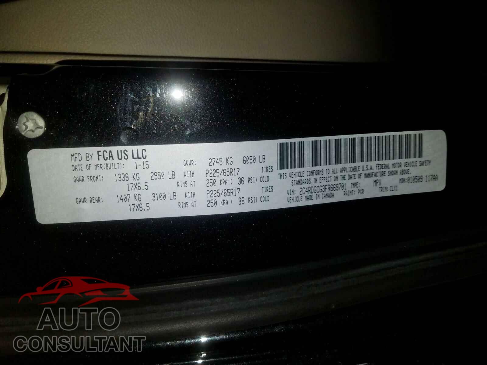DODGE CARAVAN 2015 - 19XFC2F54GE090867