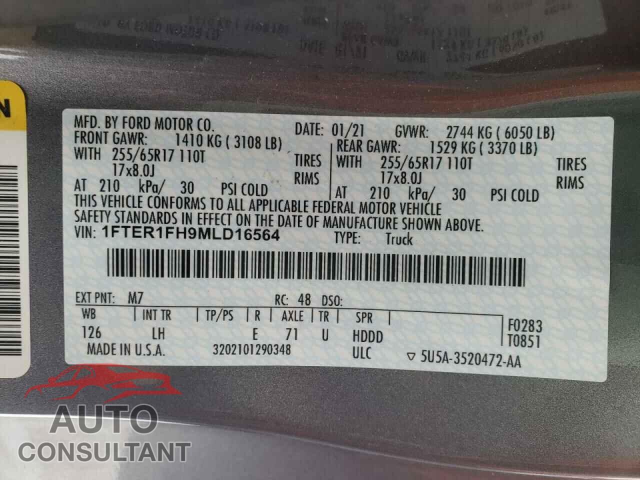 FORD RANGER 2021 - 1FTER1FH9MLD16564