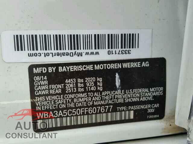BMW 3 SERIES 2015 - WBA3A5C50FF607677