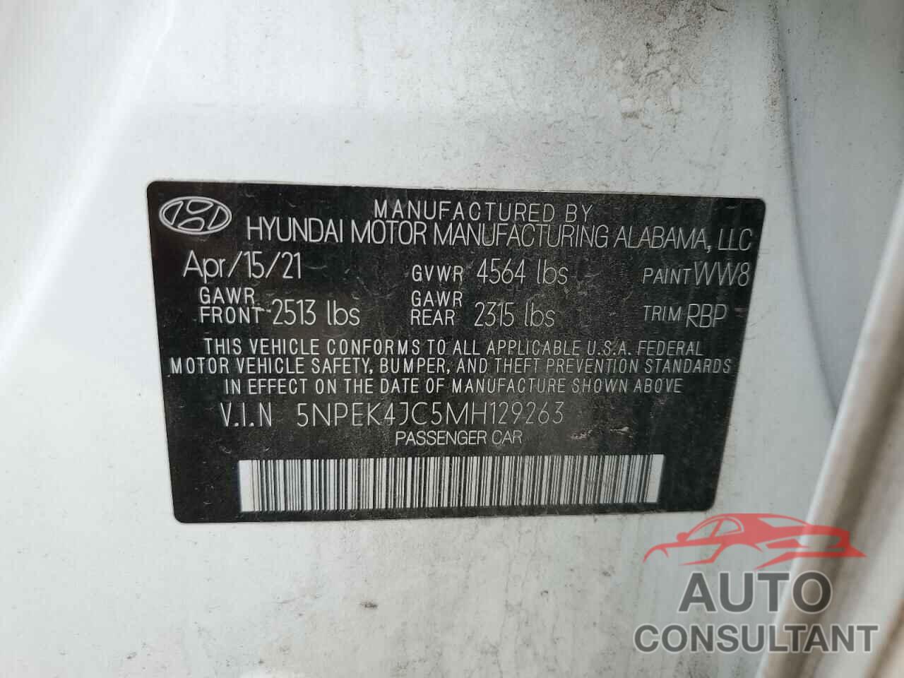 HYUNDAI SONATA 2021 - 5NPEK4JC5MH129263