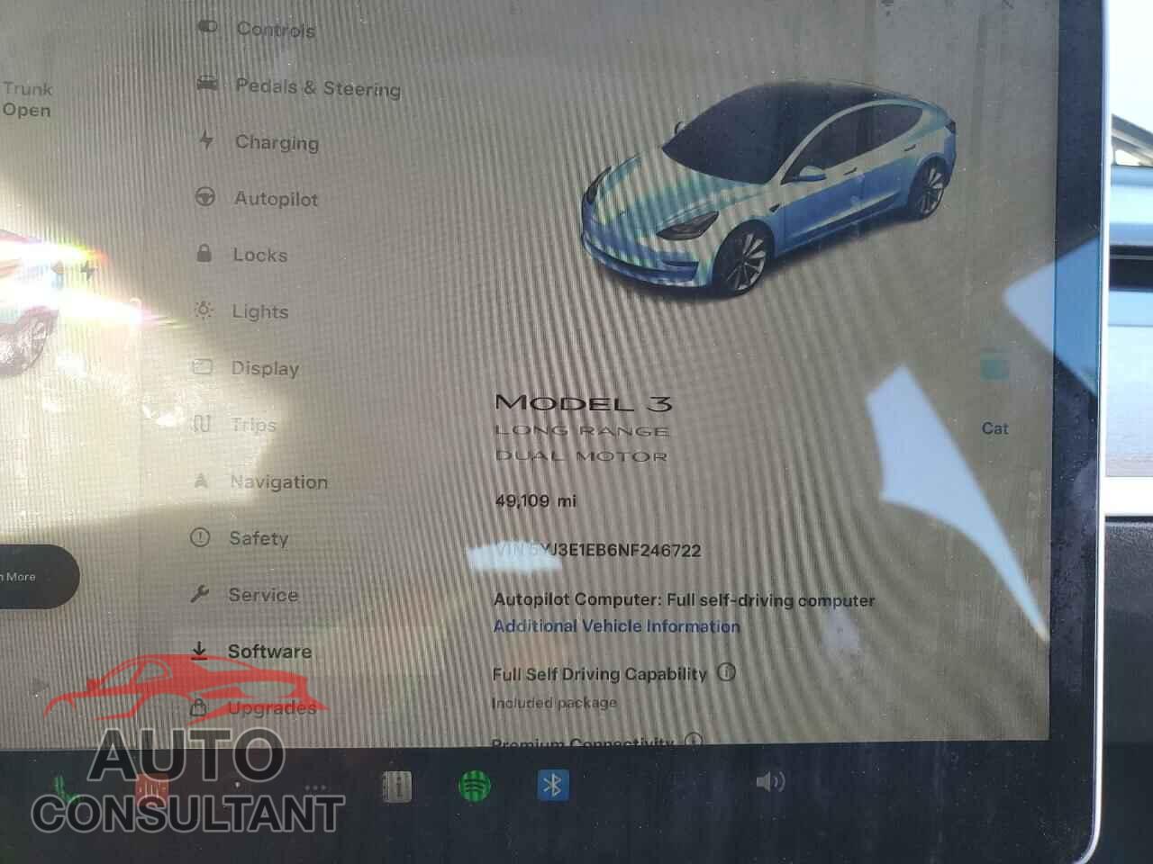 TESLA MODEL 3 2022 - 5YJ3E1EB6NF246722