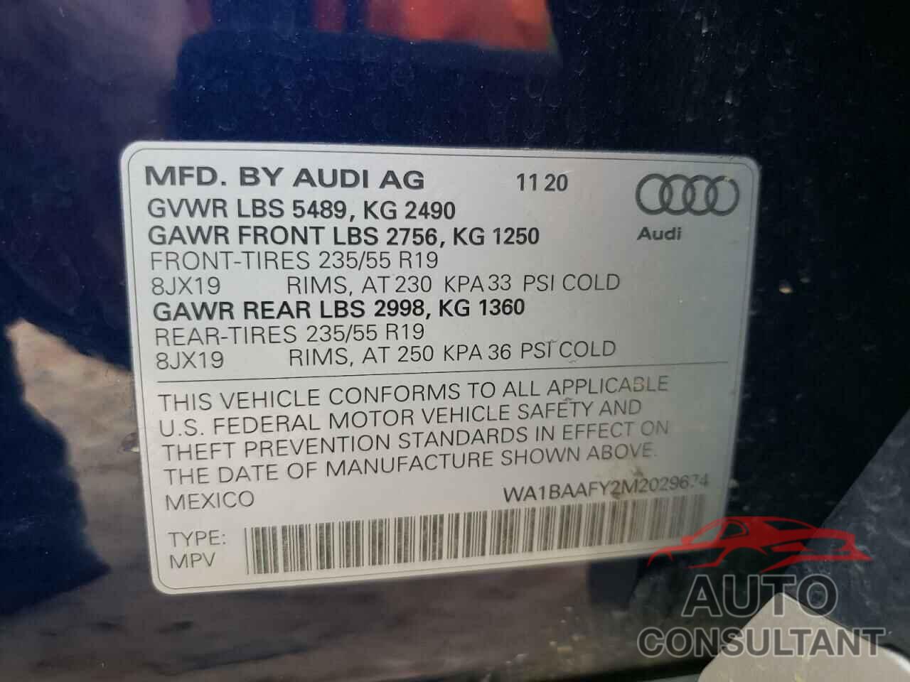 AUDI Q5 2021 - WA1BAAFY2M2029674