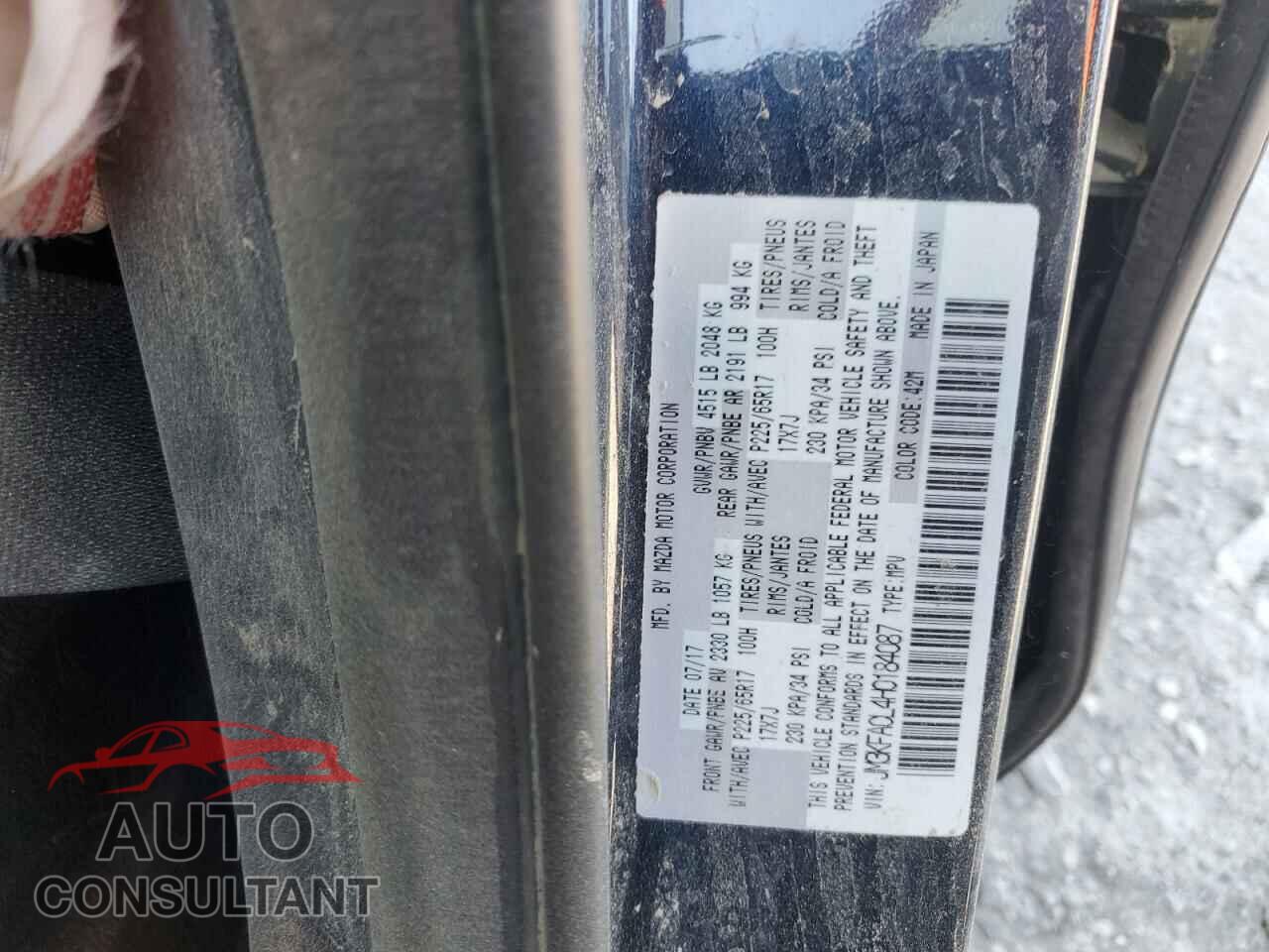 MAZDA CX-5 2017 - JM3KFACL4H0184087