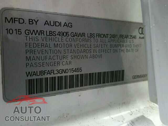 AUDI A4 2016 - WAUBFAFL3GN015455