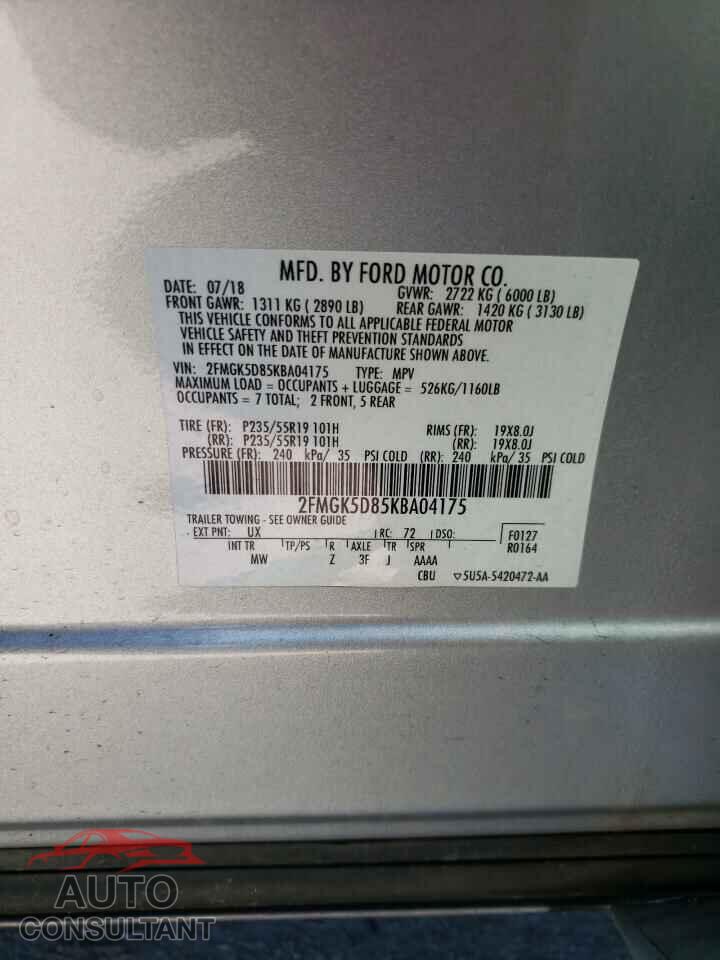 FORD FLEX 2019 - 2FMGK5D85KBA04175