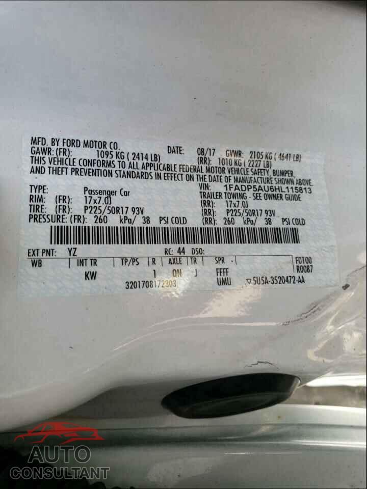 FORD CMAX 2017 - 1FADP5AU6HL115813