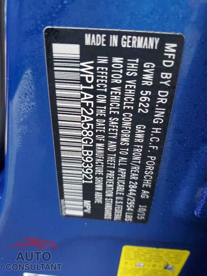 PORSCHE MACAN 2016 - WP1AF2A58GLB93921