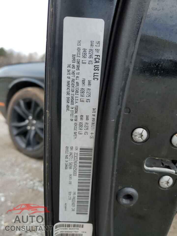 DODGE CHALLENGER 2016 - 2C3CDZAG4GH250269