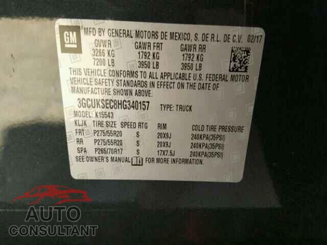 CHEVROLET SILVERADO 2017 - 3GCUKSEC8HG340157