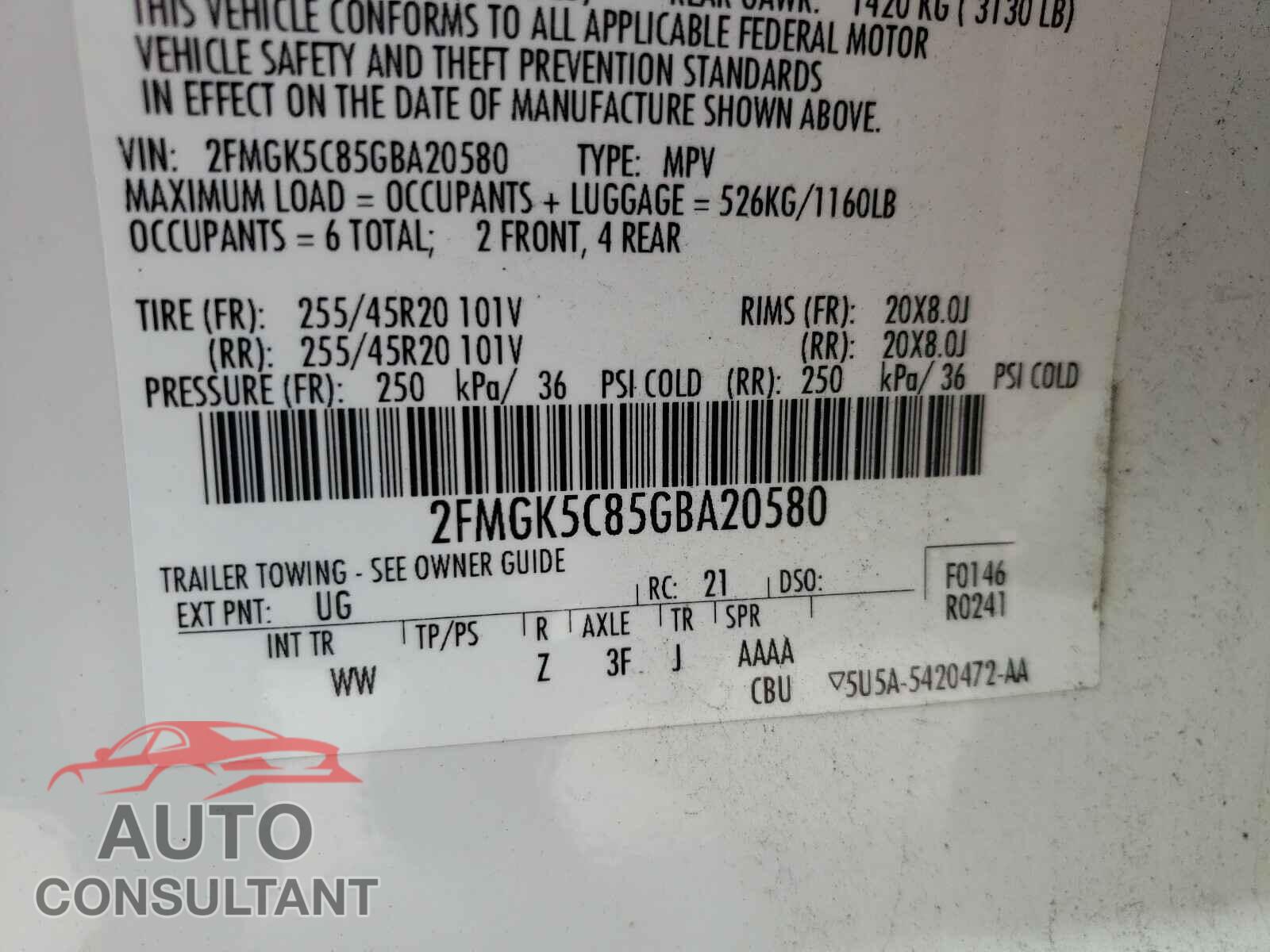 FORD FLEX 2016 - 2FMGK5C85GBA20580